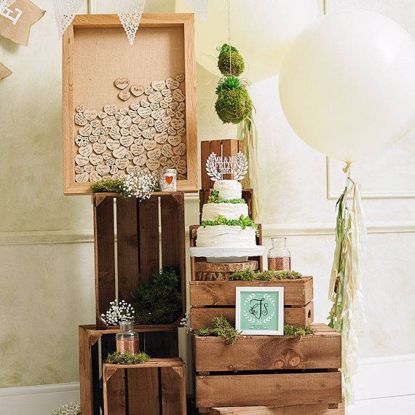 Picture of 36" Balloons, White, Lime Green, Ivory Tissue Tassels