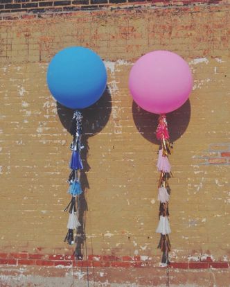 Picture of Pack Baby Shower Giant Balloons Tissue Tassels Gender Reveal
