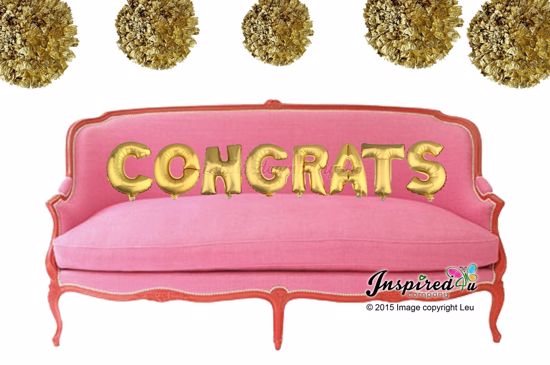 Picture of CONGRATS Letters 16 Inch 40 cm Foil Balloons Prom Wedding