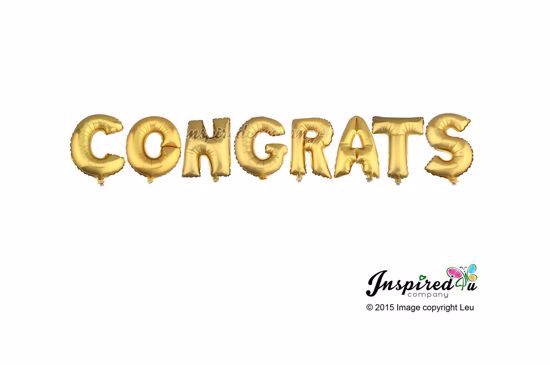 Picture of CONGRATS Letters 16 Inch 40 cm Foil Balloons Prom Wedding