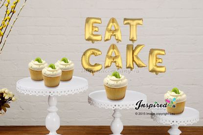 Picture of EAT CAKE Letters 16 Inch 40 cm Foil Balloons Sweet Table Wedding