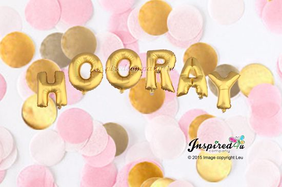 Picture of HOORAY Letters 16 Inch 40 cm Foil Balloons Party Fun Celebration