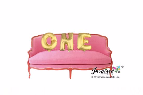 Picture of ONE Letters 16 Inch 40 cm Foil Balloons Birthday Baby Shower