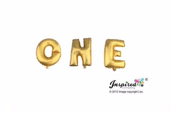 Picture of ONE Letters 16 Inch 40 cm Foil Balloons Birthday Baby Shower