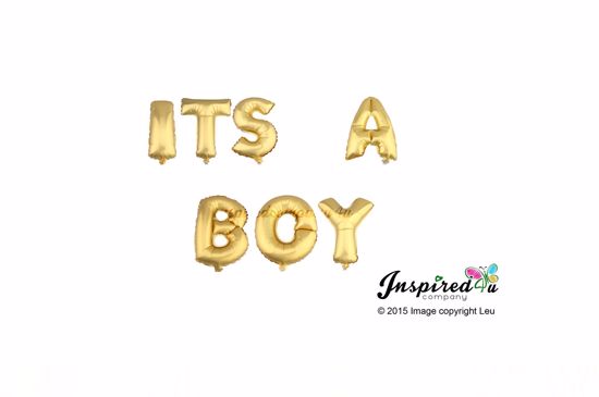 Picture of ITS A BOY Letters 16 Inch 40 cm Foil Balloons Baby Shower