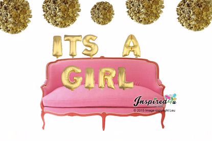 Picture of ITS A GIRL Letters 16 Inch 40 cm Foil Balloons Baby Shower