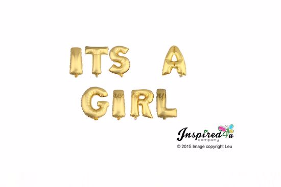 Picture of ITS A GIRL Letters 16 Inch 40 cm Foil Balloons Baby Shower