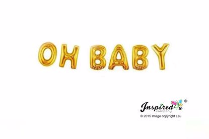 Picture of OH BABY Letters 16 Inch 40 cm Foil Balloons Birthday
