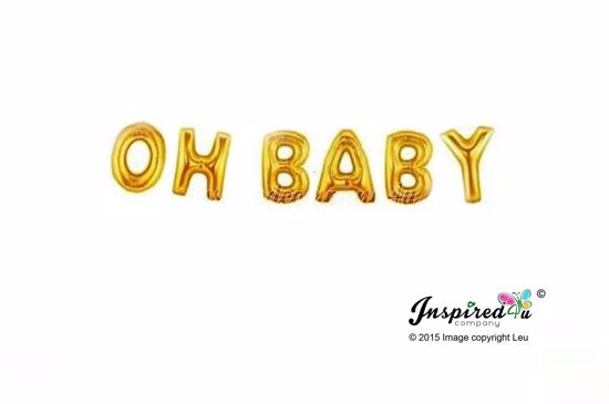 Picture of OH BABY Letters 16 Inch 40 cm Foil Balloons Birthday