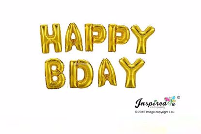 Picture of HAPPY BDAY Letters 16 Inch 40 cm Foil Balloons Party Birthday