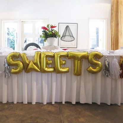 Picture of SWEETS Letters 16 Inch 40 cm Foil Balloons Party Birthday Cake Table