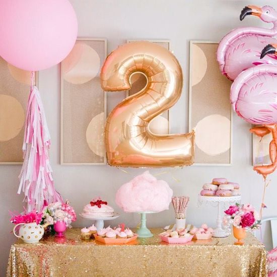 Picture of Birthday Gold Foil Balloon Giant Numbers 40"