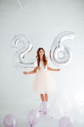 Picture of Birthday Silver Foil Balloon Giant Numbers 40"