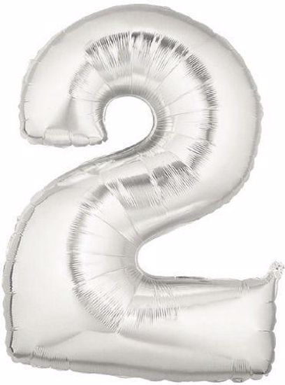 Picture of Birthday Silver Foil Balloon Giant Numbers 40"