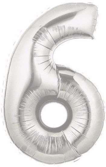 Picture of Birthday Silver Foil Balloon Giant Numbers 40"