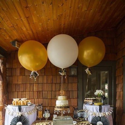 Picture of Giant silver gold quality balloons 36"