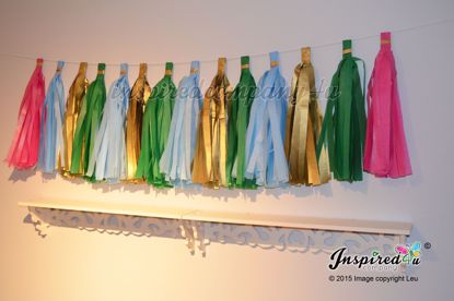Picture of DIY Tissue Paper Garland Tassel Banner Birthday Kids Tinkerbell Disney
