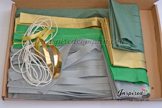 Picture of DIY Tissue Paper Garland Tassel Banner Birthday Kids Tinkerbell Disney