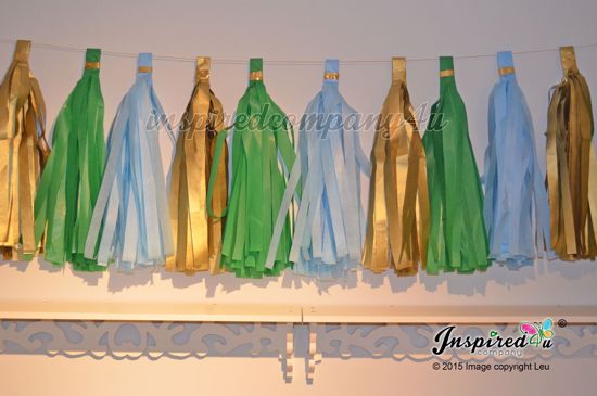 Picture of DIY Baby Shower Christening Tissue Tassel Paper Garland