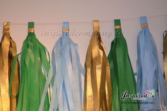 Picture of DIY Baby Shower Christening Tissue Tassel Paper Garland