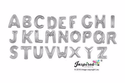 Picture of 16" Silver Balloon Letters Alphabet Giant Huge Big Sign Banner 