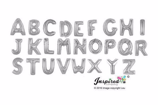 Picture of 16" Silver Balloon Letters Alphabet Giant Huge Big Sign Banner 