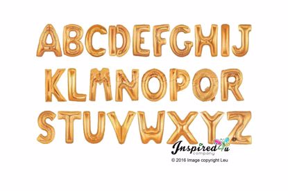 Picture of 16" Gold Foil Balloon Letters Alphabet Wedding *Name Bespoke Mylar
