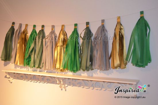 Picture of DIY Minecraft Garland Tissue Paper Tassels Birthday Decor