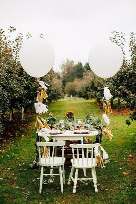 Picture of DUO 2 36" giant balloon White with 2 Gold White tails Wedding Birthday Party Photo Shoot