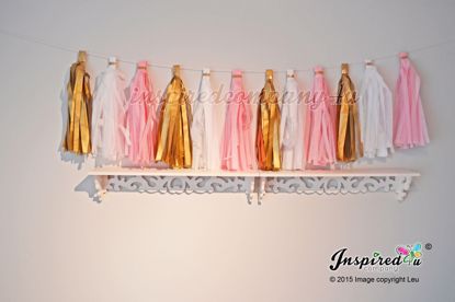 Picture of DIY Tissue Paper Tassel Wedding Pink White Gold