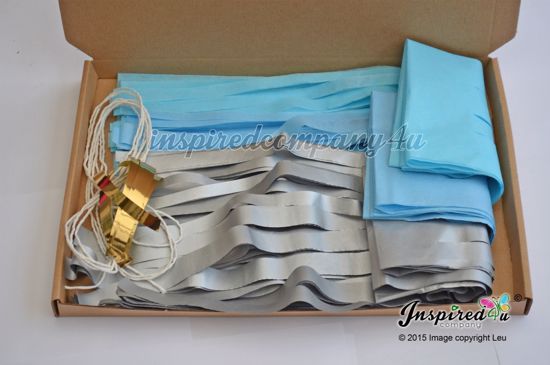 Picture of Tissue Paper Tassel Wedding Hot Pink Yellow Blue