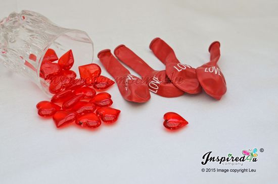 Picture of Valentine's Balloons Set Hearts Gems Table Set Up  Love