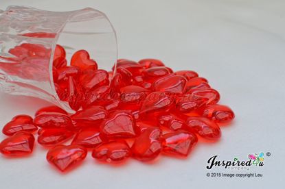 Picture of Red plastic heart gems Valentines Confetti Table Decor