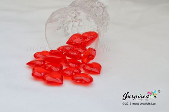 Picture of Red plastic heart gems Valentines Confetti Table Decor
