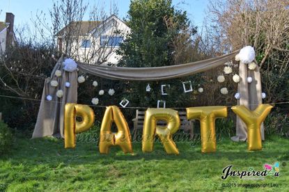 Picture of PARTY Letters up to 40" / 100 cm Mylar Gold Foil Balloons Wedding