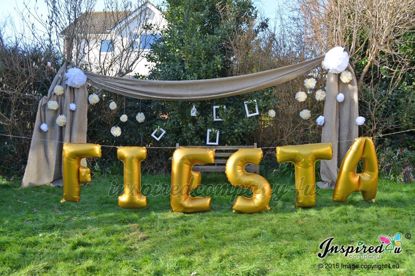Picture of FUN Letters up to 40" / 100 cm Mylar Gold Foil Balloons Wedding