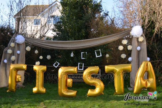 Picture of FUN Letters up to 40" / 100 cm Mylar Gold Foil Balloons Wedding
