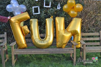 Picture of FUN Letters up to 40" / 100 cm Mylar Gold Foil Balloons Wedding