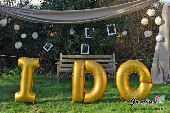 Picture of I DO Letters up to 40" / 100 cm Mylar Gold Foil Balloons Wedding