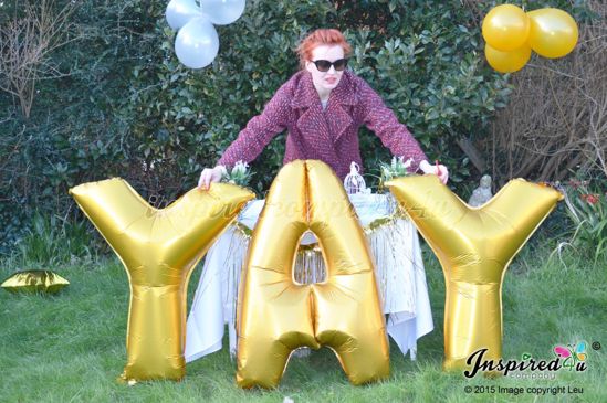 Picture of YAY Letters up to 40" / 100 cm Mylar Gold Foil Balloons Birthday