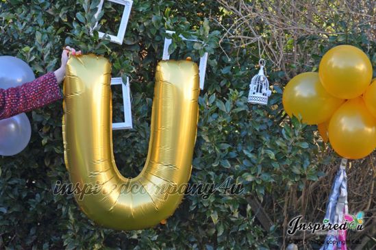 Picture of POP Letters up to 40" / 100 cm Mylar Gold Foil Balloons Birthday Baby Shower