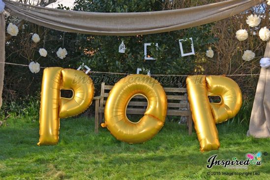 Picture of POP Letters up to 40" / 100 cm Mylar Gold Foil Balloons Birthday Baby Shower