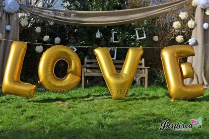 Picture of LOVE Letters up to 40" / 100 cm Mylar Gold Foil Balloons Wedding