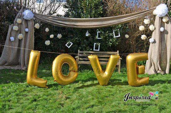 Picture of LOVE Letters up to 40" / 100 cm Mylar Gold Foil Balloons Wedding