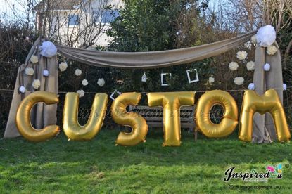Picture of 40" Gold Balloon Letters Alphabet Giant Huge Big Sign Banner