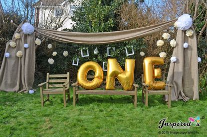 Picture of ONE Letters 40 Inch 100 cm Foil Balloons Birthday Baby Shower