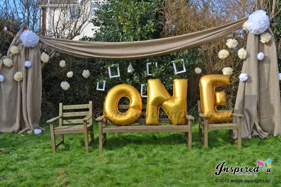 Picture of ONE Letters 40 Inch 100 cm Foil Balloons Birthday Baby Shower
