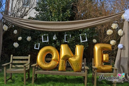 Picture of ONE Letters 40 Inch 100 cm Foil Balloons Birthday Baby Shower