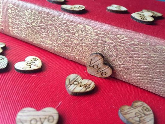 Picture of Love Wooden Heart Table Confetti