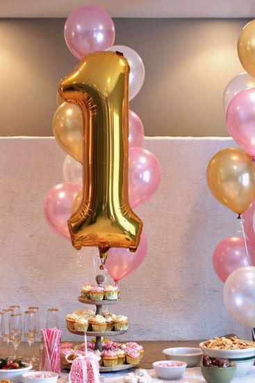 Picture of First Birthday Gold Foil Balloon Giant Numbers 40"